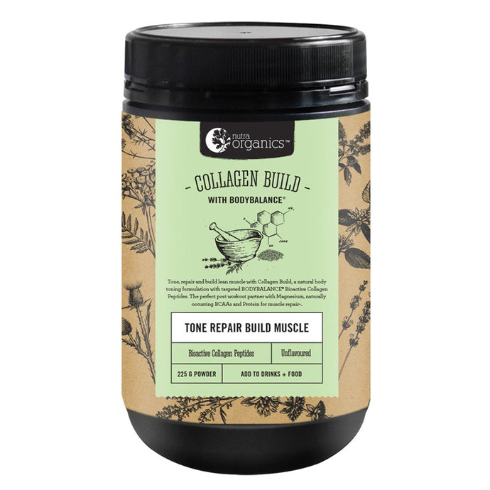 Nutra Organics Collagen Build With Bodybalance (Tone Repair Build Muscle) Unflavoured 225g Powder