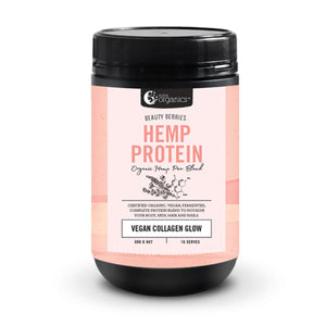 Nutra Organics Hemp Protein Beauty Berries (Organic Hemp Pea Blend Vegan Collagen Glow) 500g
