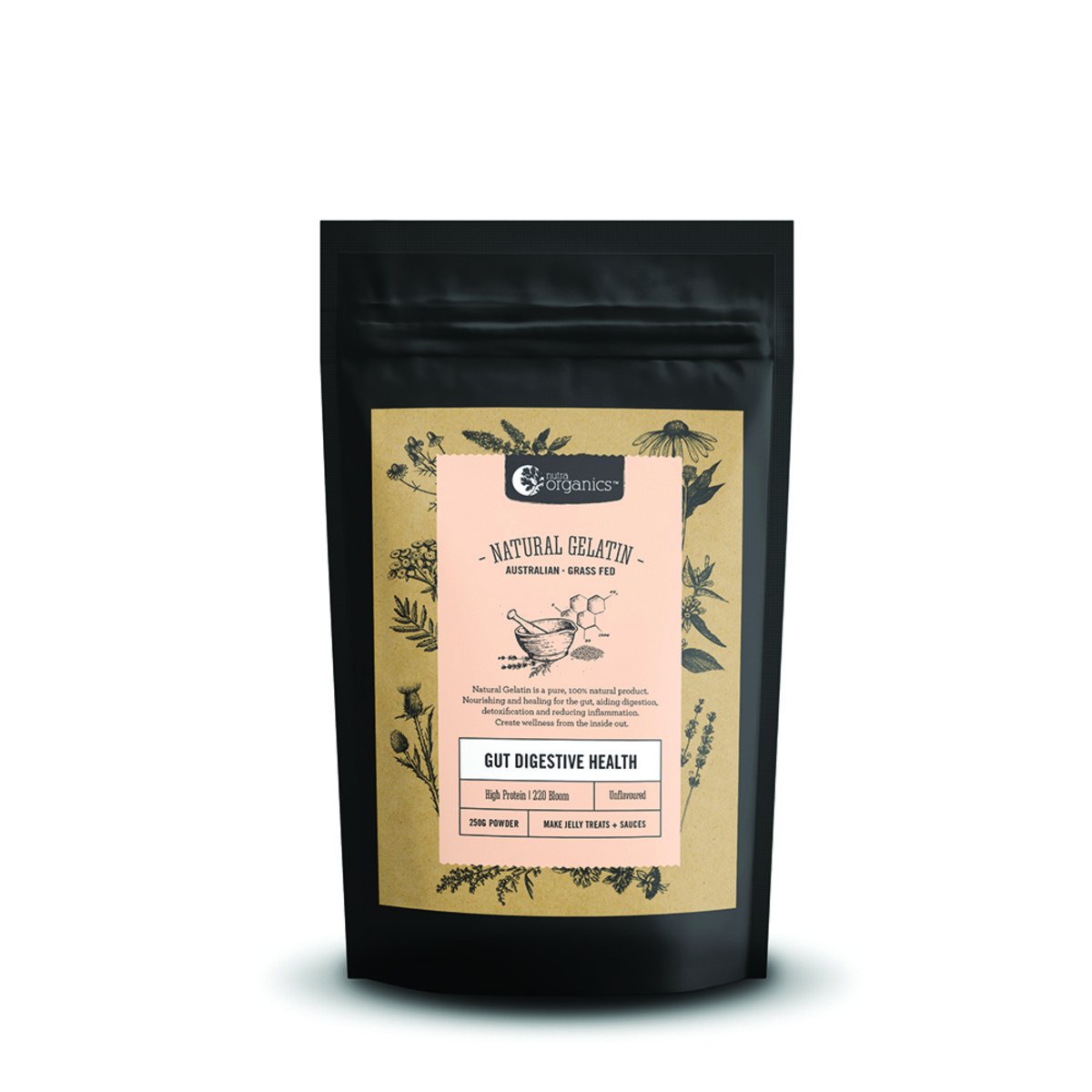 Nutra Organics Natural Gelatin Gut Digestive Health 250g Powder