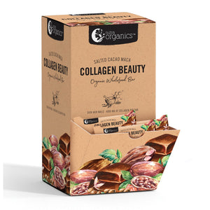 Nutra Organics Organic Wholefood Bars Collagen Beauty Salted Cacao Maca 30g x 30 Display
