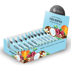 Nutra Organics Organic Wholefood Probiotic Bar Coco Biotics (Coconut Chocolate) 45g x 12 Display