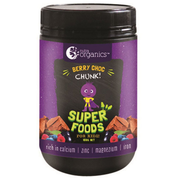 Nutra Organics Super Foods For Kidz Berry Choc Chunk 150g Powder