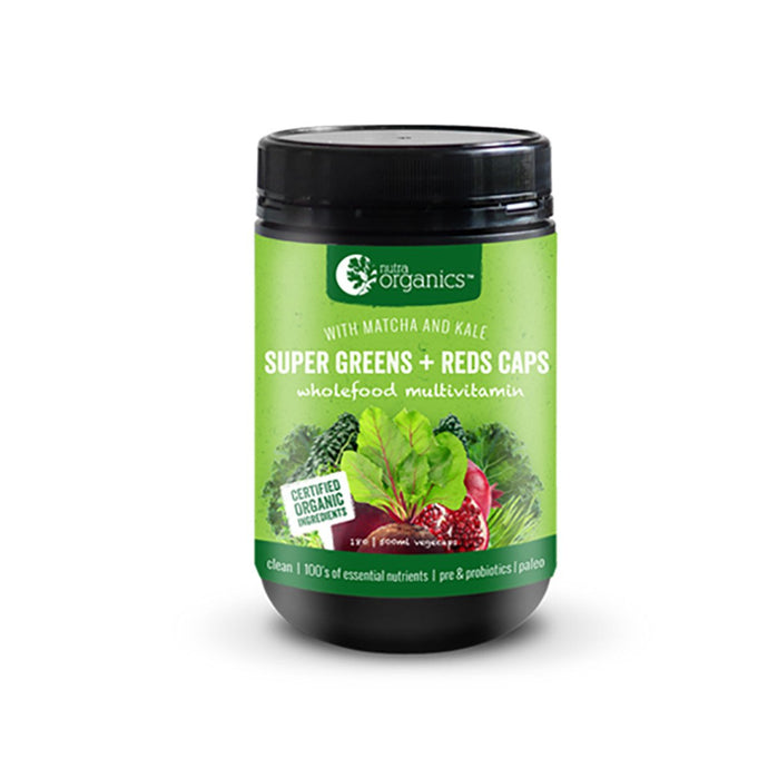 Nutra Organics Super Greens + Reds Caps 180 Capsules