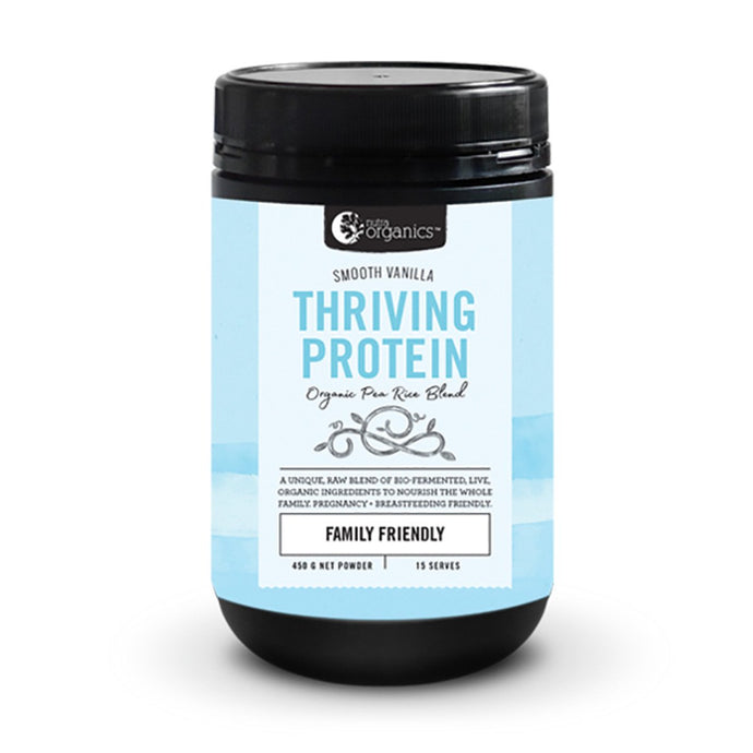 Nutra Organics Thriving Protein Smooth Vanilla (Organic Pea Rice Blend) 450g