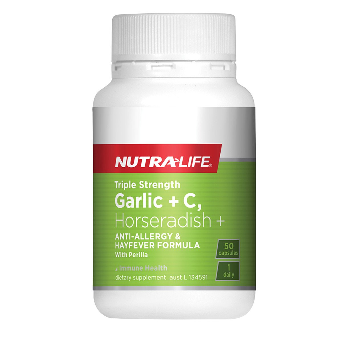 Buy Nutralife Garlic + C Horseradish & Histadine 50 Capsules Online Megavitamins Online