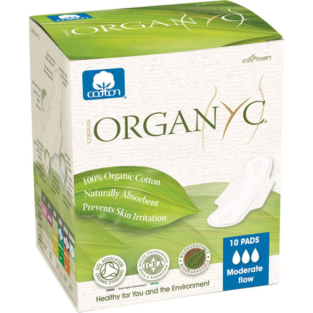 Organyc Ultra Thin Pads Moderate Flow With Wings x 10 Pack