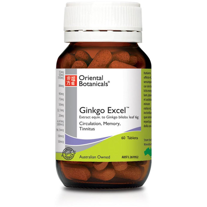 Oriental Botanicals Ginkgo Excel 60 Tablets