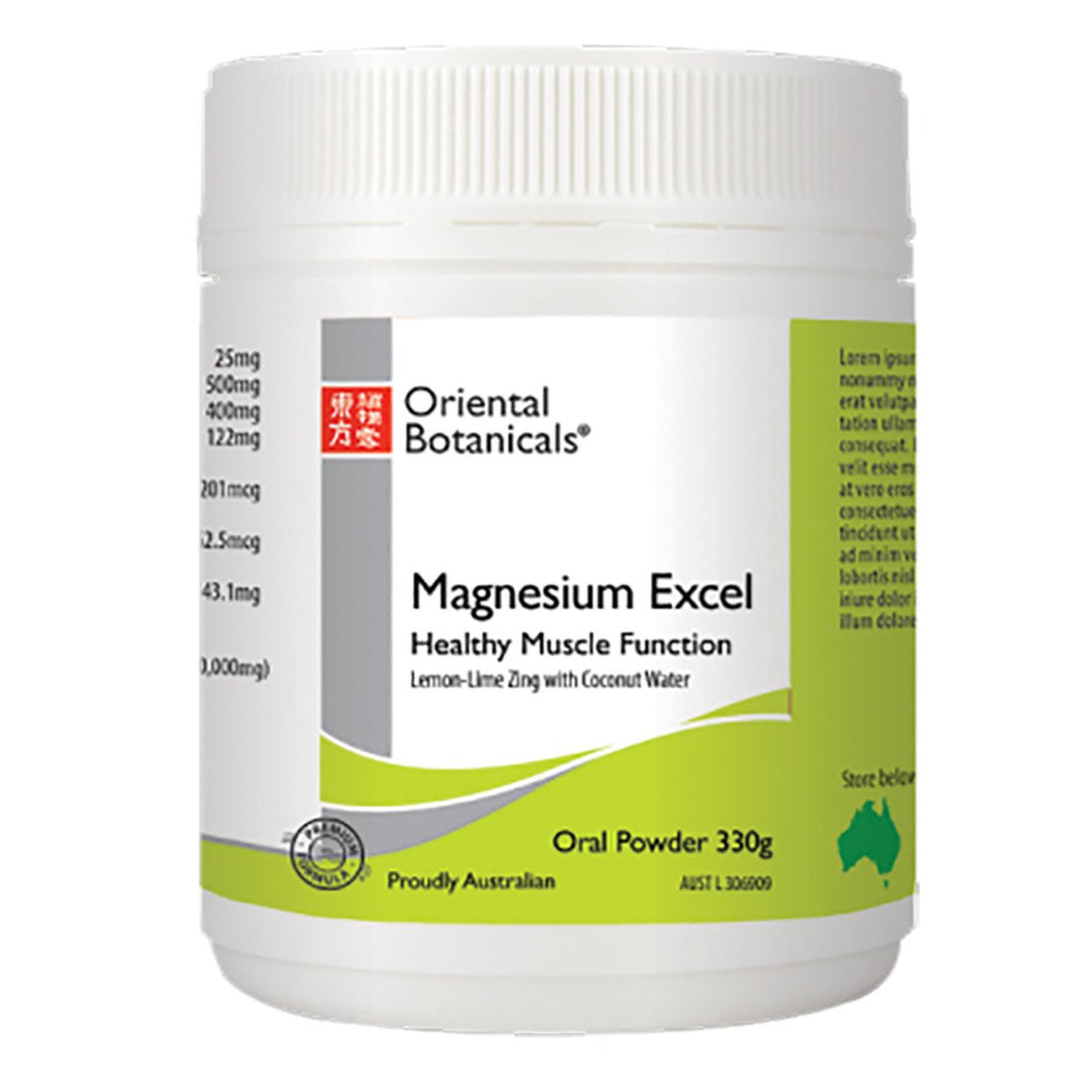 Oriental Botanicals magnesium Excel Powder Lemon Lime 330g