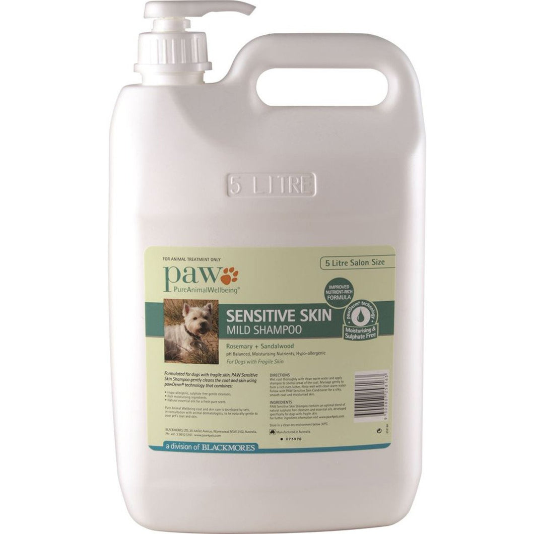 Paw Sensitive Skin Shampoo (Rosemary & Sandalwood) 5L Pump Dispenser