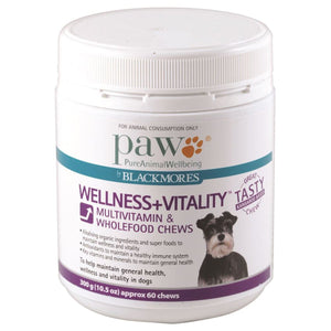 Paw Wellness + Vitality Multivitamin & Wholefood Chews 300g (Approx 60 Chews)