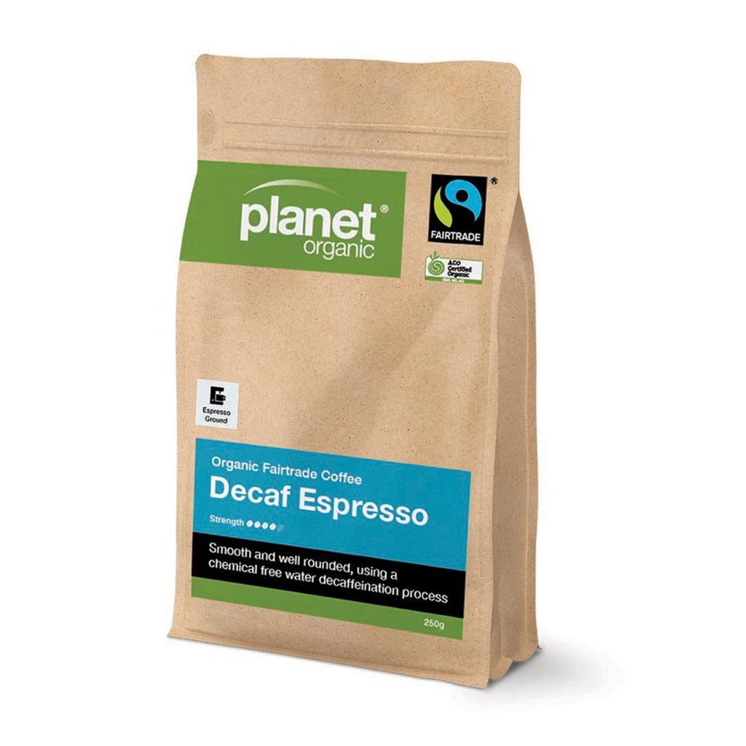 Planet Organic Coffee Espresso Decaf Espresso Ground 250g