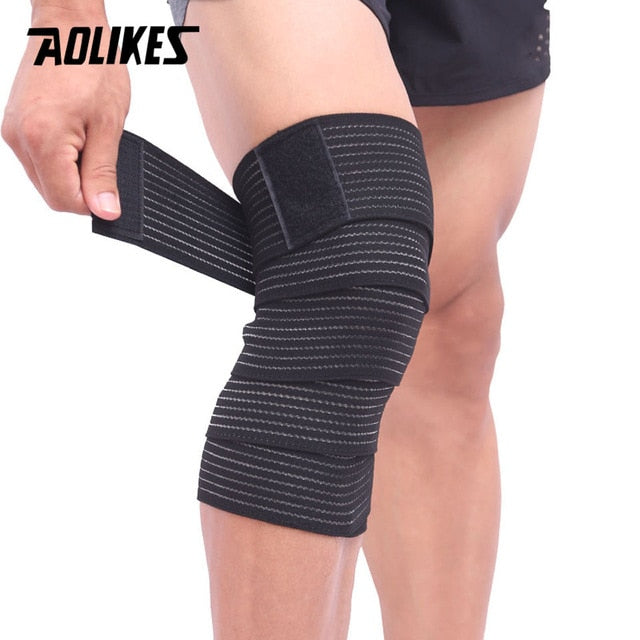 AOLIKES 1PCS Elastic Bandage Tape Sport Knee Support Strap Shin Guard Compression Protector For Ankle Leg Wrist Wrap