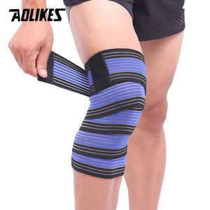 AOLIKES 1PCS Elastic Bandage Tape Sport Knee Support Strap Shin Guard Compression Protector For Ankle Leg Wrist Wrap