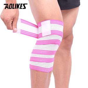 AOLIKES 1PCS Elastic Bandage Tape Sport Knee Support Strap Shin Guard Compression Protector For Ankle Leg Wrist Wrap