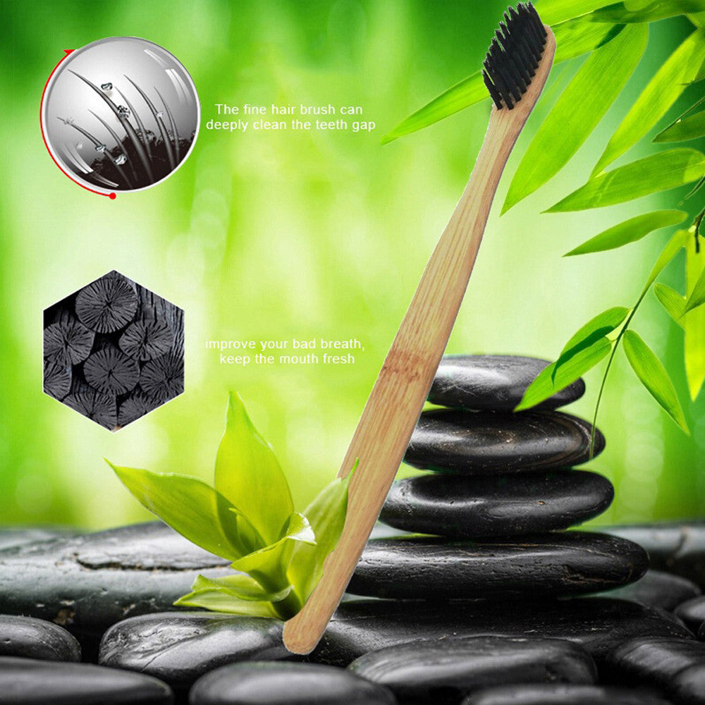 Natural Environmental Protection Teeth Whitening Bamboo Handle Soft Toothbrush