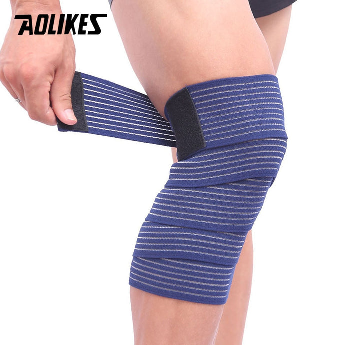 AOLIKES 1PCS Elastic Bandage Tape Sport Knee Support Strap Shin Guard Compression Protector For Ankle Leg Wrist Wrap