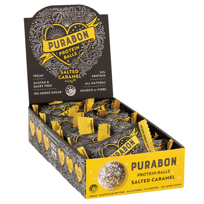 Purabon Protein Balls Salted Caramel 43g x 12 Display