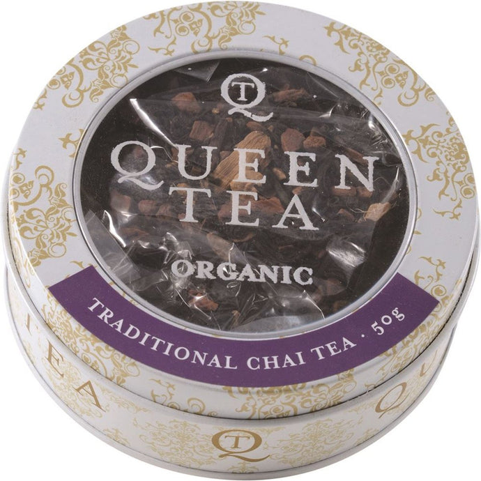 Queen Tea Organic Traditional Chai Tea Tin 50g