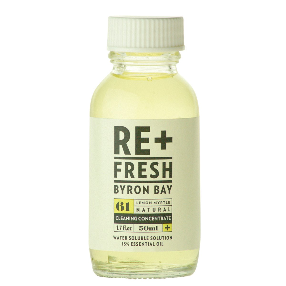 Re+Fresh Byron Bay Lemon Myrtle Nat Cleaning Concentrate Water Sol Solution 15% Essential Oil 50ml