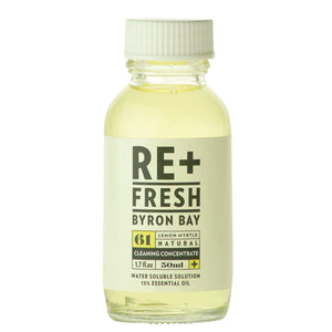 Re+Fresh Byron Bay Lemon Myrtle Nat Cleaning Concentrate Water Sol Solution 15% Essential Oil 50ml