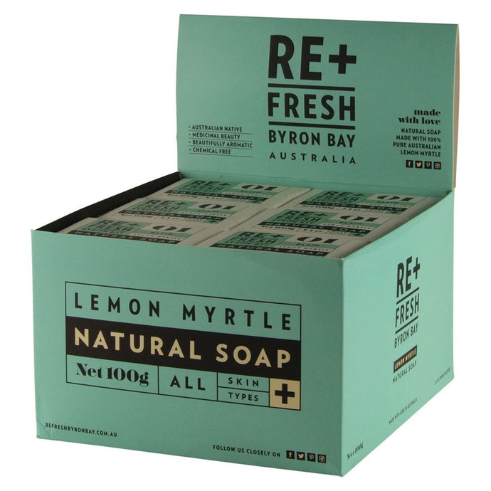 Re+Fresh Byron Bay Lemon Myrtle Natural Soap Plain 100g x 24 Display