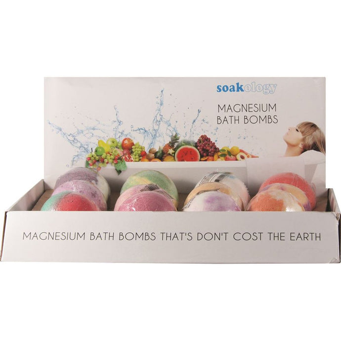 Saltco Soakology Magnesium Bath Bomb Mixed x 12 Display