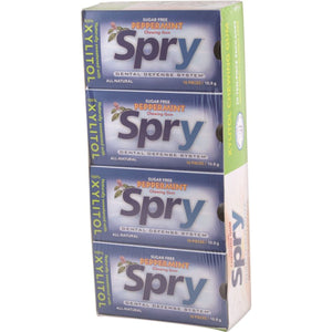 Spry xylitol Chewing Gum Peppermint 10 Piece Blister Pack x 20 Display