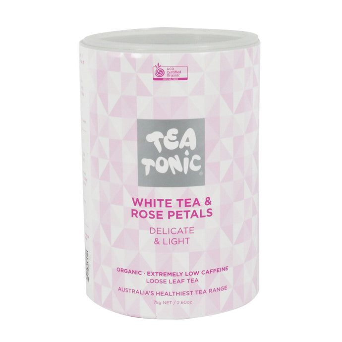 Tea Tonic Organic White Tea & Rose Petals Tea Tube 75g