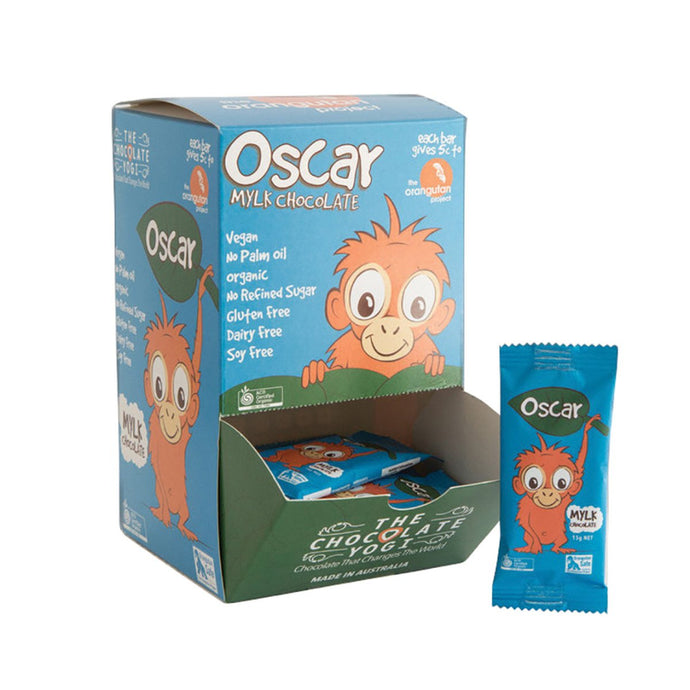 The Chocolate Yogi Oscar Orangutan Dairy Free Mylk Chocolate Bar 15g x 50 Pack