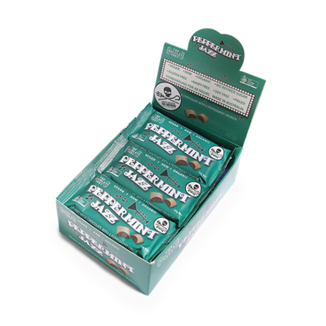 The Chocolate Yogi Peppermint Jazz Vegan Mylk Mint Chocolate Bar 35g x 15 Pack