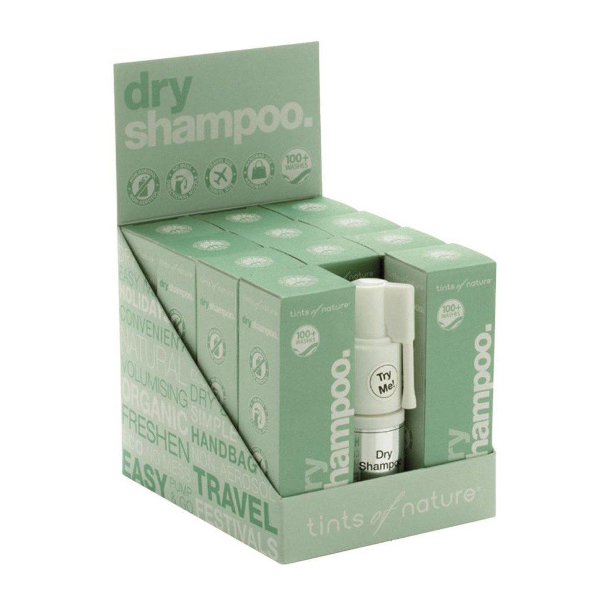 Tints Of Nature Dry Shampoo Powder Spray 15g (Non-Aerosol) 11+1 Tester Counter Unit