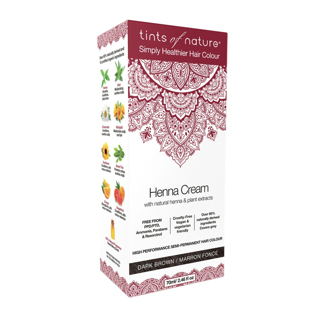 Tints Of Nature Henna Cream Dark Brown 70ml