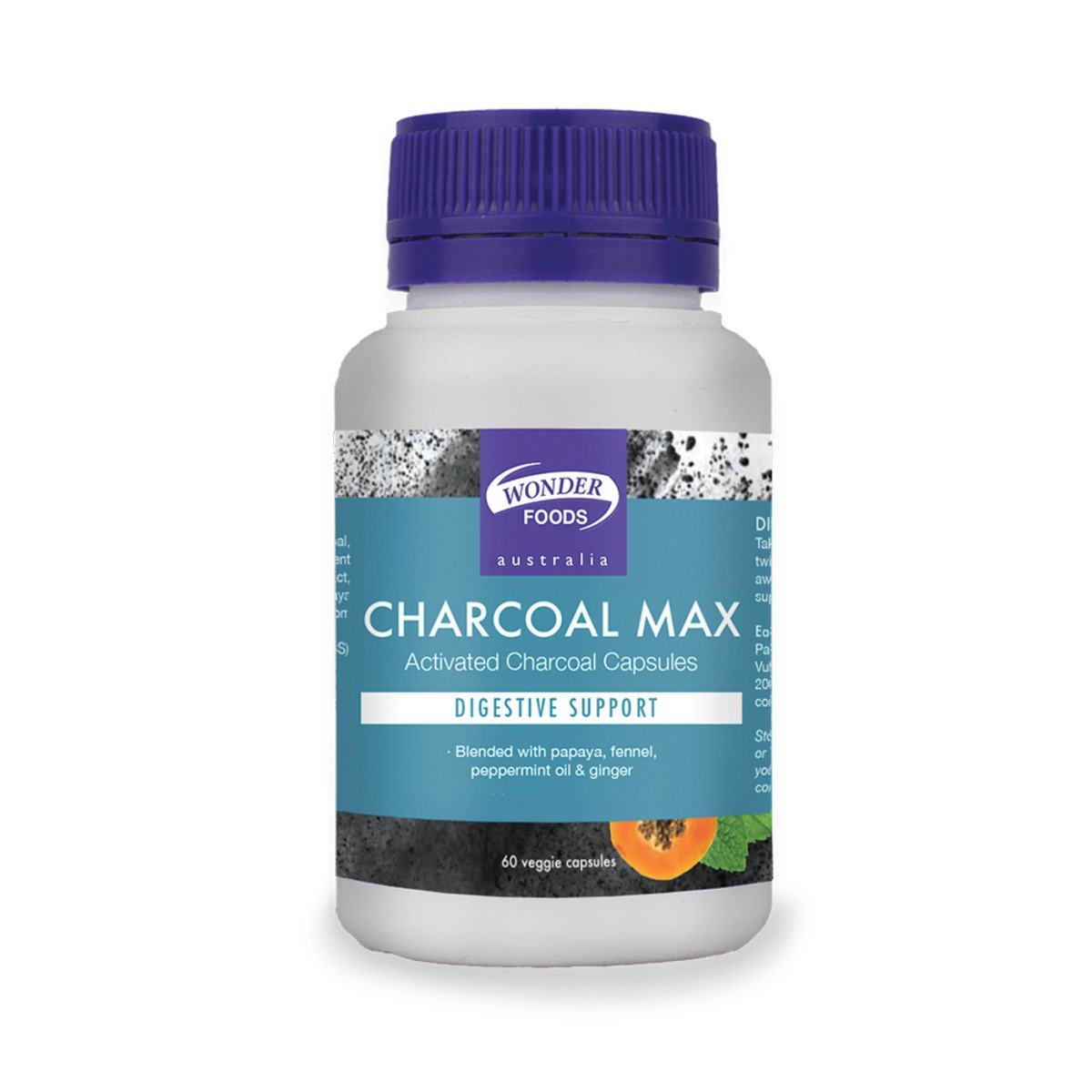 Wonder Foods Charcoal Max 60 Veggie Capsules