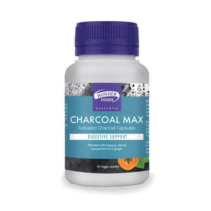 Wonder Foods Charcoal Max 60 Veggie Capsules