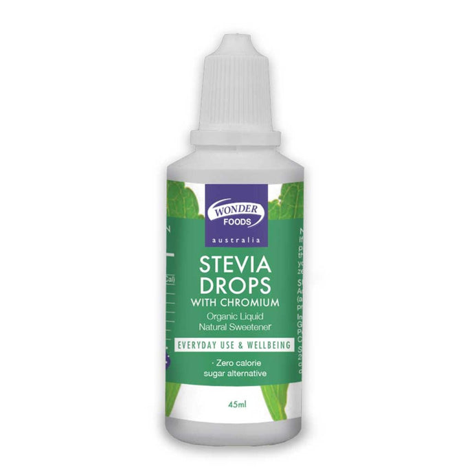 Wonder Foods Organic Stevia Drops Plus Chromium 45ml