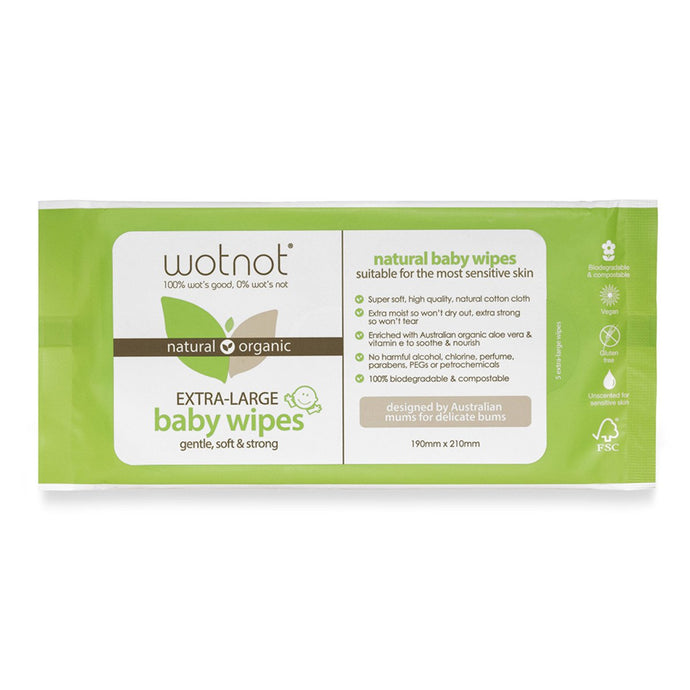 Wotnot Extra-Large Baby Wipes x 5 Pack