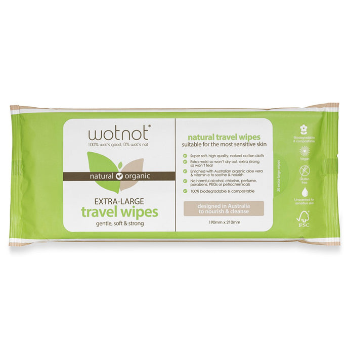 Wotnot Extra-Large Travel Wipes x 20 Pack Hard Case Refill