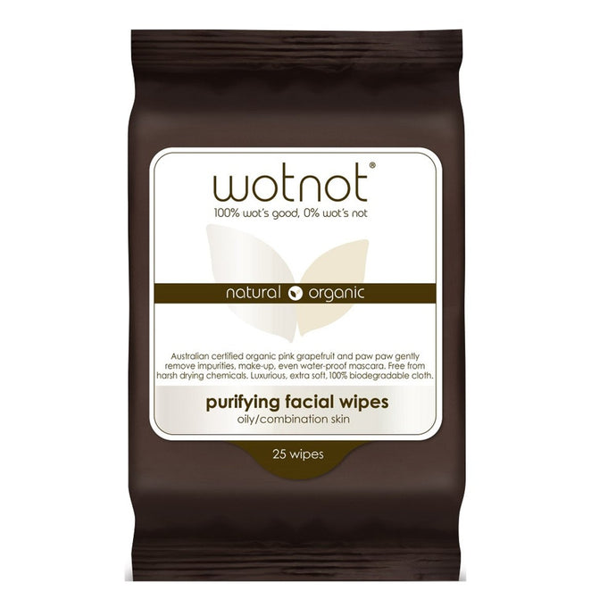Wotnot Facial Wipes Purifying x 25 Pack (Soft Pack)